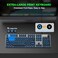 QUASIO Large Print Backlit Keyboard with 7Color Backlit Wired USB Lighted Computer Keyboards Oversize Letters Keys Easy to See Illuminated Keyboard for PC LaptopWindows Desktop
