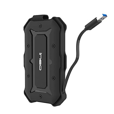 Ineo 25 USB 30 Type A Rugged Waterproof Shockproof External HDD Enclosure IP66 Rated Compatible with PS5 Xbox Laptops MacBook WD Seagate Toshiba Samsung Hitachi T2566II