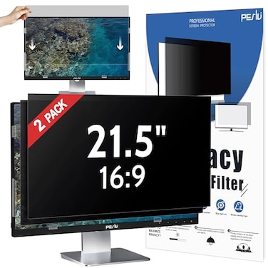 Peslv 2Pack 215 Inch Privacy Screen for Computer Monitor 169 Aspect Ratio Eye Protection Anti Blue Light Glare Shield 215inch Removable Black Blackout Anti Spy Desktop Security Private Filter