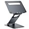 Nulaxy Height Adjustable Laptop Stand for Desk Dual Foldable Aluminum Computer Riser Pull Out Design Ergonomic Sit to Notebook Holder Convertor Compatible with All 1017 Laptops Tablets Gray