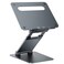 Nulaxy Height Adjustable Laptop Stand for Desk Dual Foldable Aluminum Computer Riser Pull Out Design Ergonomic Sit to Notebook Holder Convertor Compatible with All 1017 Laptops Tablets Gray