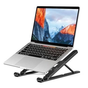 BESIGN LS01 Pro Ergonomic Laptop Stand Plastic Laptop Riser Portable and Adjustable Notebook Computer Holder Compatible with 1014 Laptops Black