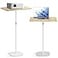 POLESTO Portable Laptop Floor Stand BedsideSofa Table with Height Adjustable 1847 Stylish Movable Workstation Floor Standing Desk for Office Meeting Room Living Room Easy Assembly White
