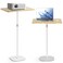 POLESTO Portable Laptop Floor Stand BedsideSofa Table with Height Adjustable 1847 Stylish Movable Workstation Floor Standing Desk for Office Meeting Room Living Room Easy Assembly White