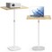 POLESTO Portable Laptop Floor Stand BedsideSofa Table with Height Adjustable 1847 Stylish Movable Workstation Floor Standing Desk for Office Meeting Room Living Room Easy Assembly White