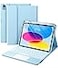 Harvopu Compatible for iPad 11th 10th Generation Case with Keyboard Folio Cover with Pencil Holder MultiTouch Trackpad 7 Color Backlit Detachable Keyboard for iPad A16 11th10th Gen Sky Blue