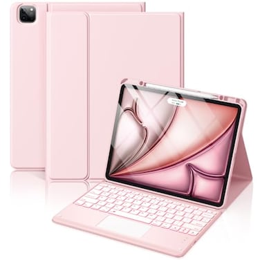 Hamile for iPad Air 13inch Case Keyboard M4M3M2 Magnetic Wireless Keyboard with MultiTouch Trackpad 7 Colors Backlit Stain Proof Folio Cover for iPad Pro 129 6th 5th 4th 3rd Gen Light Pink