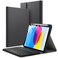 JETech Keyboard Case for iPad A16 11th10th Generation 20252022 with Pencil Holder Magnetic Detachable Bluetooth Wireless Keyboard Soft TPU Back Stand Cover Black