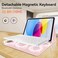 KVTVOU Aesthetic Keyboard Case for iPad A16 11th10th Generation 11109 Inch Detachable Wireless Bluetooth Fast Pairing Keyboard Builtin Pencil Holder Durable Soft TPU Folio Cover Pink
