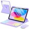EAMPANG Case with Keyboard Mouse for iPad A16 11th 10th Generation 11109 inchRainbow Backlit Detachable Keypad Rotatable Magnetic Cover with Pencil Holder for iPad 11 2025 10 Gen 2022 Purple