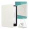 HOICHOE 360 Rotating Case for AllNew 7 Kindle Paperwhite 12th Gen 2024 Kindle Colorsoft SE PU Leather Magnetic Detachable Stand Cover Clear Hard Back Shell Auto SleepWake Creamy White