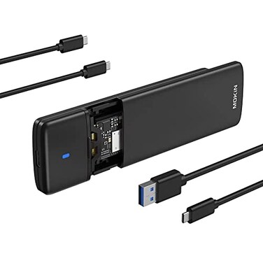 MOKiN M2 NVMe SATA SSD Enclosure Reader ToolFree NVMe PCIe SSD to USB C Adapter Reader Case
