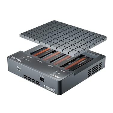 MAIWO 4 Bay NVMe Cloner Enclosure USB4 40Gbps M2 PCIe NVMe SSD Reader Duplicator 1to3 Clone with Cooling Fan Compatible with Thunderbolt43 USB4323130