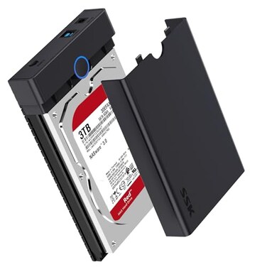 SSK 35 External Hard Drive Enclosure USB 30 to SATA LayFlat ToolFree Case Dock for 35 25 inch SSDHDD up to 20TB Hard Drive Docking Station Supports UASP Trim