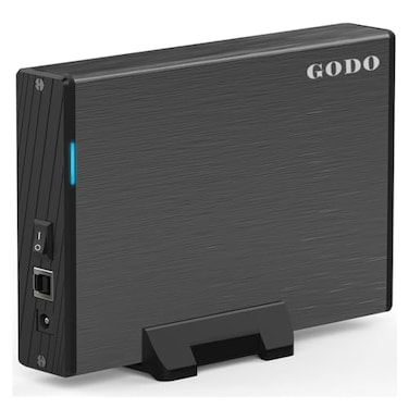 GODO USB 30 to 35 Inch Hard Drive Enclosure Vertical External Hard Drive Docking with Stand for 35 inch SATA HDD SSD Aluminum Alloy Drive Case Support Up to 18TB with UASPPower Adapter