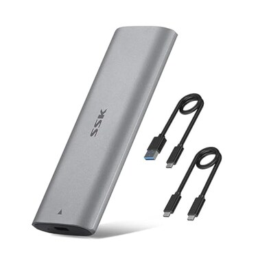 SSK M2 NVMe Enclosure ToolFree SSD Enclosure Adapter USB C 32 Gen 2 10Gbps PCIe MKey External Solid State Drive Case Support UASP Trim for 2230224222602280 SATA NOT Supported