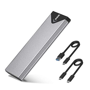 SSK M2 NVME SATA SSD Enclosure Improved RTL9210B Chip USB 32 Gen 2 10Gbps to PCIE NGFF Adapter MKeyBM Key External SSD Enclosure Aluminum Support UASP Trim 224222602280