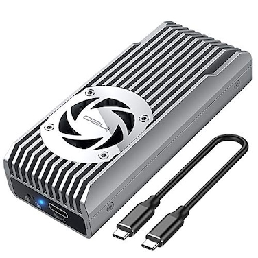 ineo M2 NVMe 20G USB 32 Gen 2x2 TypeC to NVMe PCIe MKey SSD Enclosure with Builtin Cooling Fan C2598NVMe 20Gbps