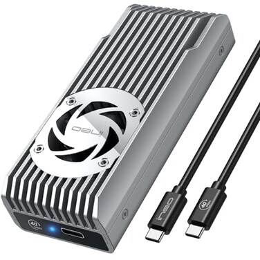 ineo USB 40 M2 NVMe SSD Enclosure with Builtin Cooling Fan Compatible with Thunderbolt 34 USB 432 C2598NVMe 40Gbps
