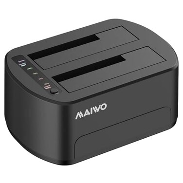MAIWO External Hard Drive Docking Station with Offline Clone for 2535 SATA HDDSSD 5Gbps with UASP 48TB Capacity Dual Bay USB 30 to SATA Adapter Duplicator