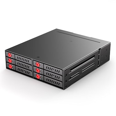 READYXIO Sata HDD SSD Hot Swap Cage 6 Bay Hard Drive Dock for 525 Enclosure 6 Bay Hard Drive Station with Colling Fans