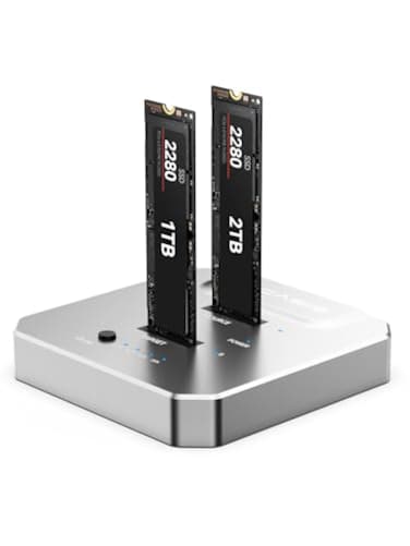 FREEGENE ACASIS 20Gbps M2 NVMe SSD Cloner Docking Station DualBay Offline Duplicator with Aluminum Heat Dissipation Enclosure ToolFree USB Adapter for M Key PCIe NVMe SSD Reader