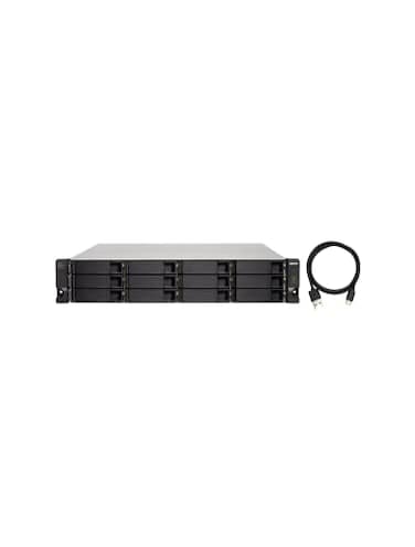 QNAP TLR1200CRP 12 Bay Rackmount JBOD Storage Enclosure with USB 32 Gen 2 TypeC Connectivity Redundant PSU
