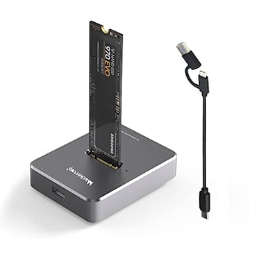 Mackertop M2 NVMe SATA to USB C Docking Station Aluminum Alloy M2 SSD to USB A C Reader Adapter for 2280 2260 2242 2230 Enclosure Fits Both M2 M Key BM Key NVMe and SATA NGFF SSDs
