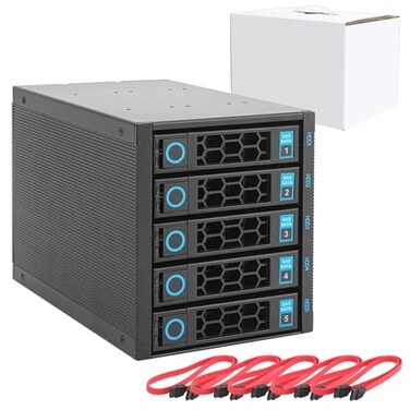 RackChoice Internal Hard Drive Enclosure 5x2535 SATASAS Hard Drive Backplane 6 Gbps HDD hotswap in 3xExternal 525 Bay Compatible with All Rack Types