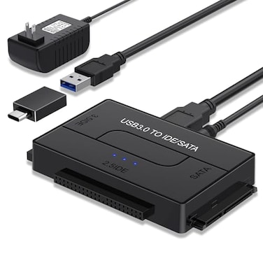 YINNCEEN USB 30 to SATA IDE Hard Drive Reader External Hard Drive Ultra Recovery Converter Universal Hard Drive Adapter Kit for 2535 HDDSSD Hard Drive Disk Include 12V2A Power Adapter