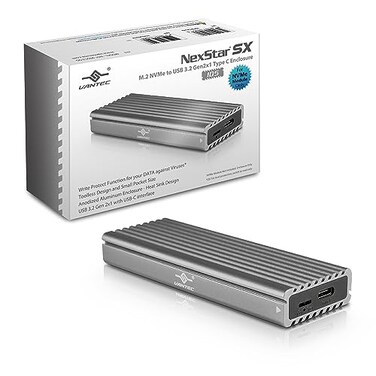 VANTEC M2 NVME SSD to USB 31 GEN 2 Type C Enclosure WUSB TypeC Cable Space GRA