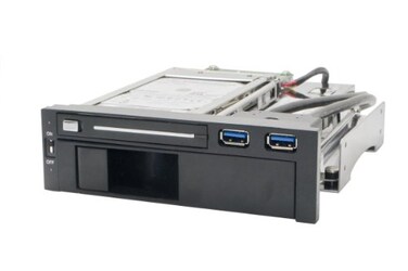 Syba SYMRA55006 525 Bay Tray Less Mobile Rack for 35 and 25 Sata III HDD with Extra 2 Port USB 30 BlackWhite