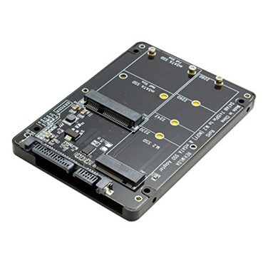 CableCC 2 in 1 Combo M2 NGFF Bkey mSATA SSD to SATA 30 Adapter Converter Case Enclosure