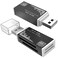 Wansurs Micro SD Card Reader 4in1 SD Card Reader to USB Adapter Memory Card Reader for MS DuoPro M2 Card SDXC SDHC MMC RSMMC Micro SDXC Micro SDHC and TF Card 2Pack Black