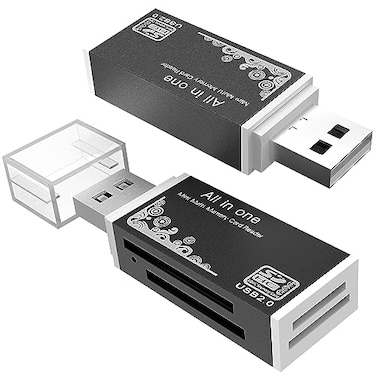 Wansurs Micro SD Card Reader 4in1 SD Card Reader to USB Adapter Memory Card Reader for MS DuoPro M2 Card SDXC SDHC MMC RSMMC Micro SDXC Micro SDHC and TF Card 2Pack Black