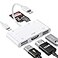 FEINODI Lightning to HDMI Adapter with USB Camera and Charging Port SD Card Reader for iPhone 6 in 1 Camera Adapter to iPhone Supports MIDI Keyboard Mouse HD TVProjectorMonitor Plug Play