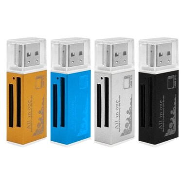VizGiz 4 Pack SD Card Reader All in One Memory Card Reader Memory Stick pro Duo Adapter USB Writer for Micro SD MS M2 SD RSMMC SDHC DV Camera MS MicroSD TFlash TF Card SDXC UHSI