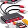 JOOPSHEE 5in1 Memory Card Reader USB OTG Adapter SD Card Reader for iPhoneiPad USB C and USB A Devices with Micro SD SD Card Slots Supports SDMicro SDSDHCSDXCMMCBlackRed