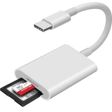 WNXSLOAD USB C SD Card Reader SD Card Adapter with SD MicroSD Dual Slots for iPhone 15 16 iPad Mac MacBook Laptop USBCTypeC HighSpeed Trail Camera Memory Card Reader Plug Play 2 Slots
