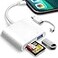 Oyuiasle SD Card Reader for iPhone iPad Trail Camera Viewer 3in1 SD Adapter with Dual Slots USB Port Memory Card Adapter Dualconnector Design with LighteningUSBC for Photographers Plug Play