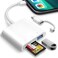 Oyuiasle SD Card Reader for iPhone iPad Trail Camera Viewer 3in1 SD Adapter with Dual Slots USB Port Memory Card Adapter Dualconnector Design with LighteningUSBC for Photographers Plug Play