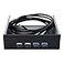 ASHATA 525 Front Panel4 USB Port Optical Drive Front PanelMultifunction 525 Inch 19 Pin9Pin to USB 30 USB 20 4 Port Metal Optical Drive Bay for 7 32