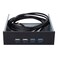 ASHATA 525 Front Panel4 USB Port Optical Drive Front PanelMultifunction 525 Inch 19 Pin9Pin to USB 30 USB 20 4 Port Metal Optical Drive Bay for 7 32