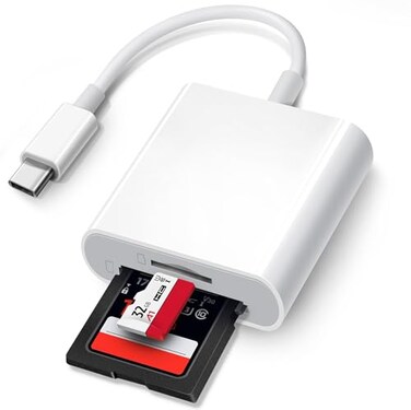 ChiaoPio Trail Camera USB C SD Card Reader 2 in 1 USBC to Memory Card Adapter with SD MicroSD DualSlot Compatible with iPhone 15 iPad Mac MacBook ProAirMini Samsung Android Laptop