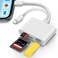 MujuDoler SD Card Reader for iPhone iPad Lightening USBC Dual Connector Memory Card Adapter with Dual Slots USB Port Trail Camera Viewer for Mac MacBook ProAirMini Android Laptop