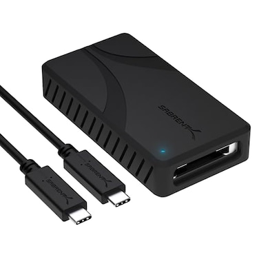 SABRENT USB4 CFexpress Type B Card Reader 40Gbps Transfer Speed Aluminum Alloy Body Detachable USBC Cable Silicone Sleeve OTG Support Compatible with Cameras Laptops and Cages CRU4XB