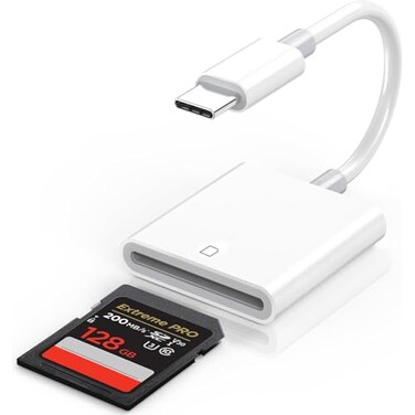 MTIQHS iPhone SD Card Reader USB C Digital Camera Adapter iPhone 17 Trail Camera SD Card Reader USB C Memory Card Reader for iPhone 171615iPadMacBookiMacGalaxyAndroid
