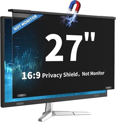 DEJIMAX Magnetic 27 Inch Computer Privacy Screen for 169 Widescreen Monitor Removable Hanging AntiBlue Light Computer Screen Privacy Panel AntiUV Magnetic Attachment Monitor Privacy Screen