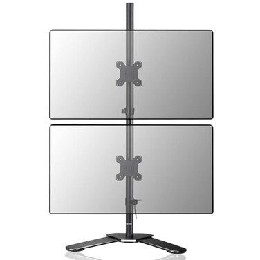 Suptek Dual LED LCD Monitor Stand up FreeStanding Desk Mount for 2 Two Screens up to 32 inch Extra Tall 315 inch Pole Heavy Duty Fully Adjustable Stand Vertical Array ML6802
