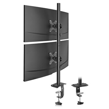 Suptek Dual LED LCD Monitor Stand up Desk Mount for 2 Two Screens up to 32 inch Extra Tall 315 Pole Heavy Duty Fully Adjustable Stand Vertical Array MD6802
